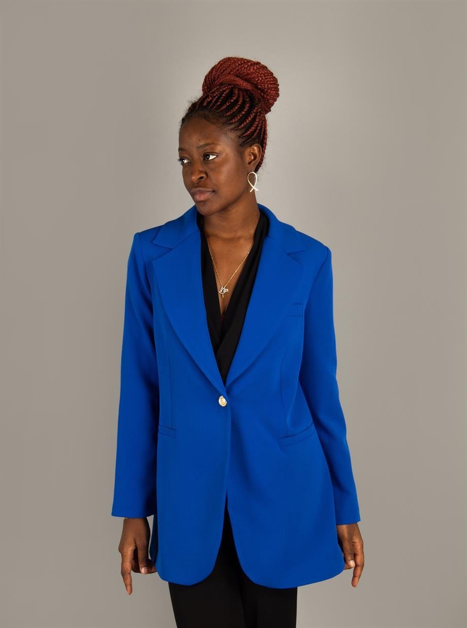 Blazer Jacket With Gold Button Saxe
