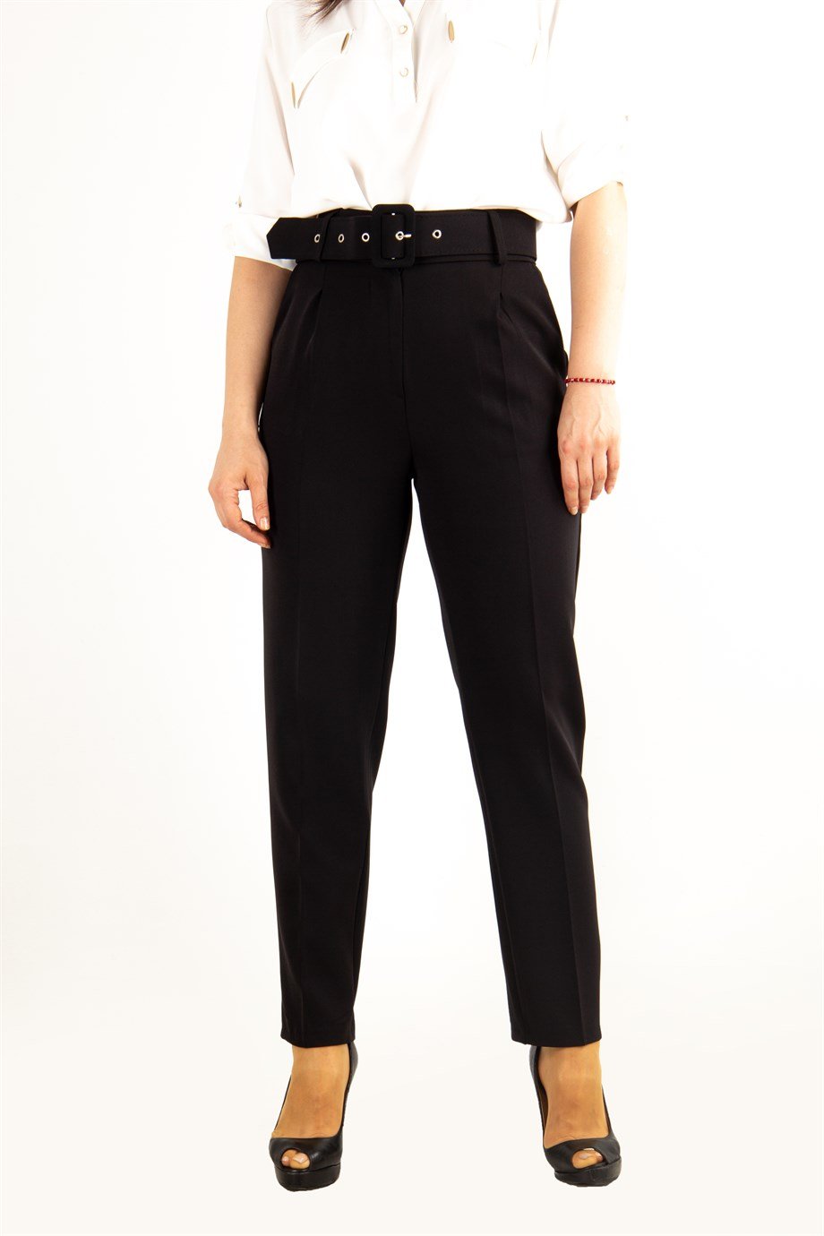 Office Ladies Career Pants Elegant Long Black Cotton Casual