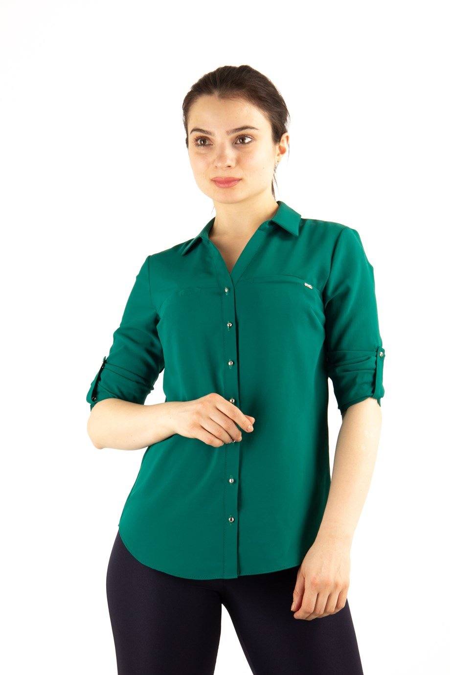 Classic Office Big Size Shirt - Emerald Green - Wholesale Womens Clothing  Vendors For Boutiques
