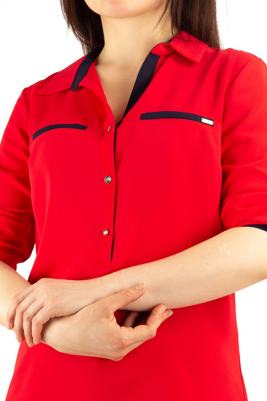 Classic Office Blouse - Red - Wholesale Womens Clothing Vendors