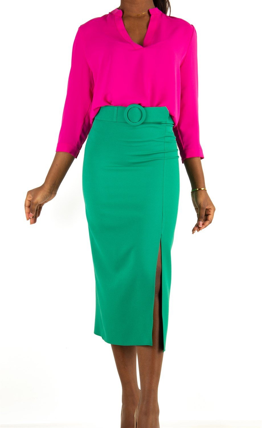 Jade green pencil skirt online