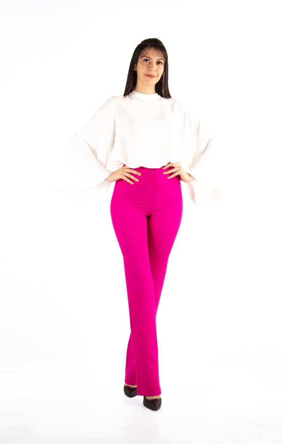 Casual Formal Office Trousers For Ladies Pants With Matching Belt
