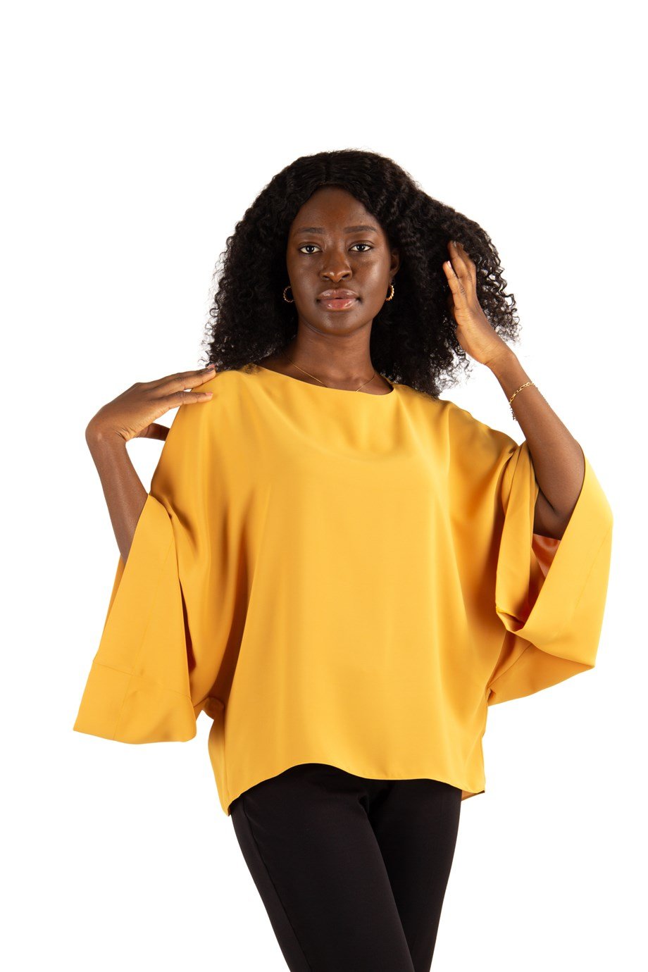 Mustard cold shoulder top sales