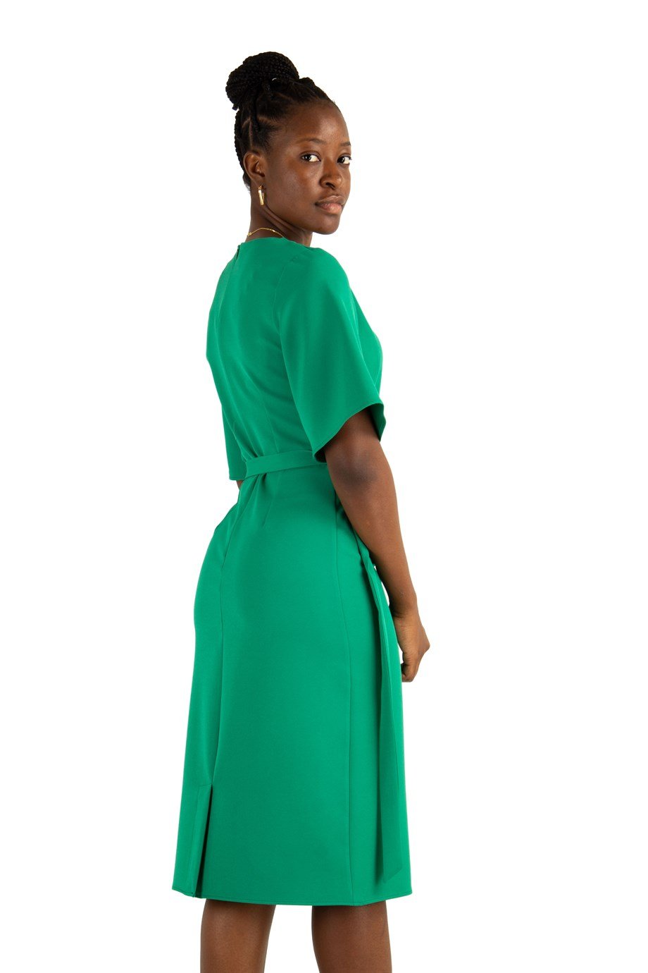 Plain midi store dress with sleeves