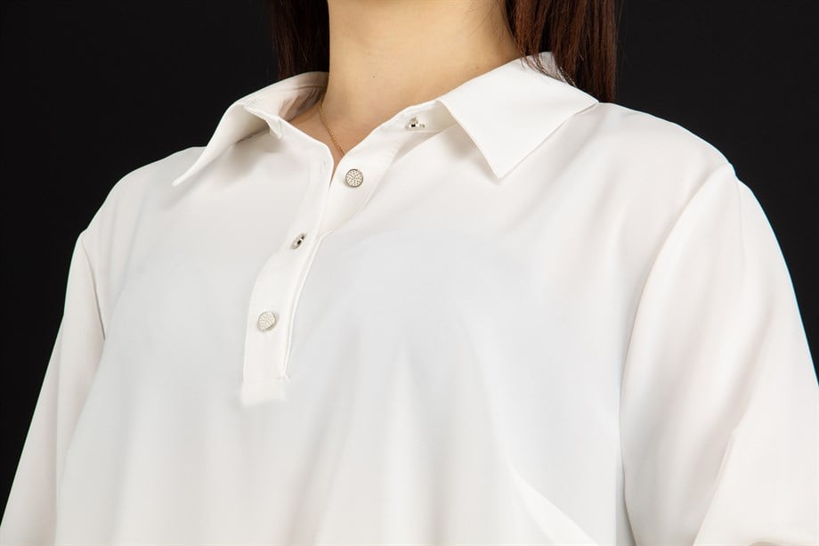 Pleated Back Big Size Shirt - White - Wholesale Womens Clothing Vendors For  Boutiques