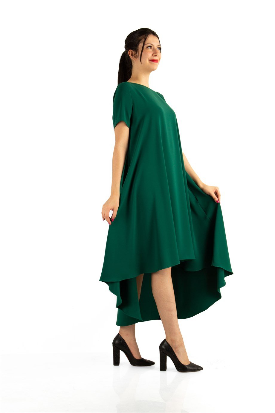 Short Sleeve High Low Hem Dress Lilac Wholesale Womens Clothing Vendors For Boutiques