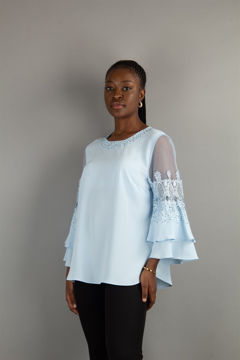 Baby blue clearance lace top