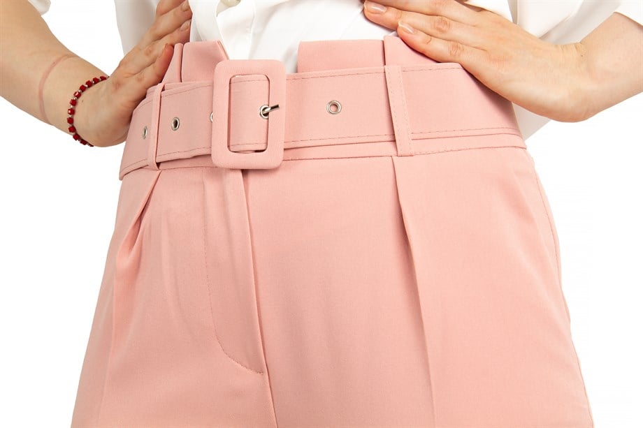 Zara High Waist Belted Cream Pants, Women's Fashion, Bottoms