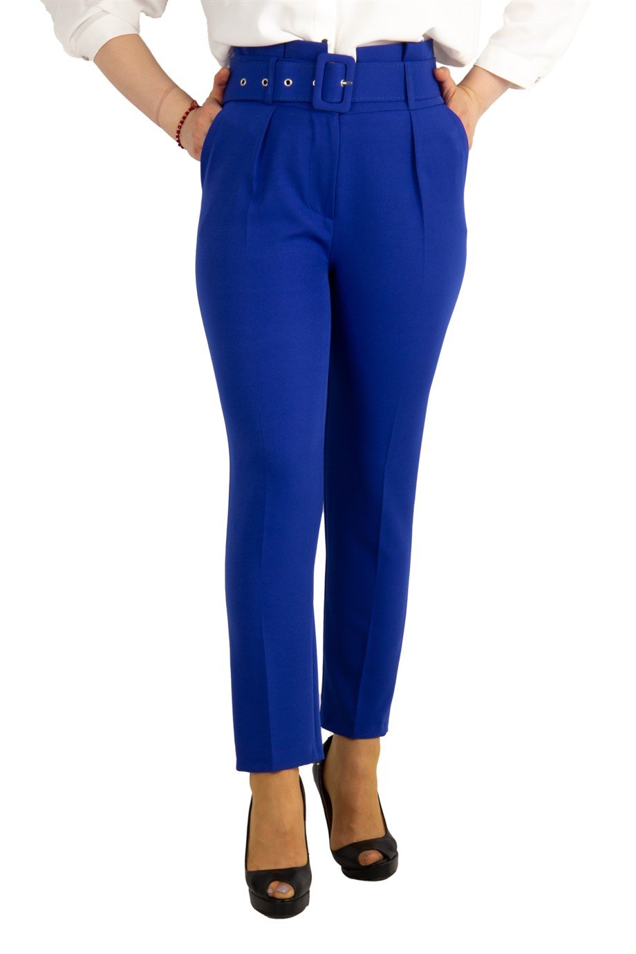  YOLAI Women Workplace Trousers with Belt Casual
