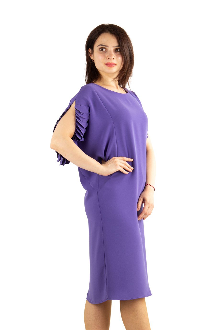 Wavy Sleeves Batwing Big Size Dress - Violet - Wholesale Womens Clothing  Vendors For Boutiques