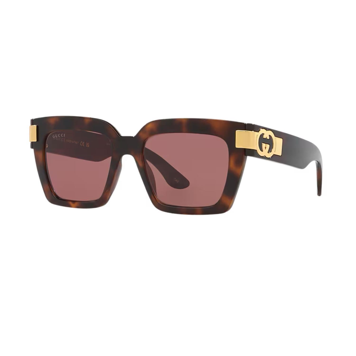 Gucci GG 1689S 002 54 Kadın Kare Kırçıllı Kahverengi Kemik Güneş