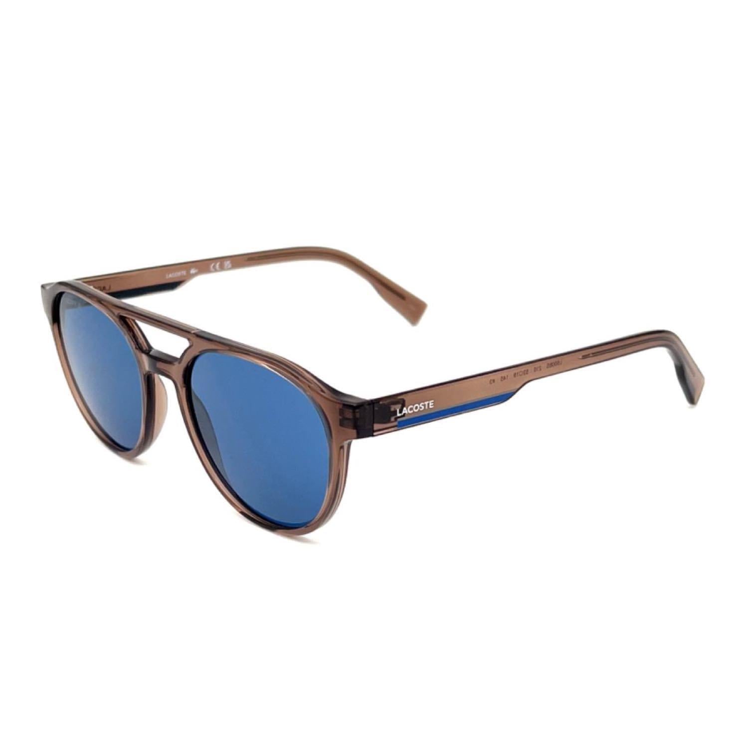 エルセーヌ　600ST Lacoste L 6008S 210 53 Erkek Oval Şeffaf Kahverengi Kemik Gü
