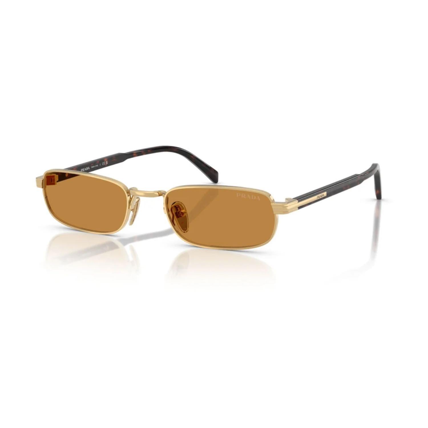 Prada PR B54S 5AK50P 54 Unisex Dikdörtgen Gold Metal Güneş G