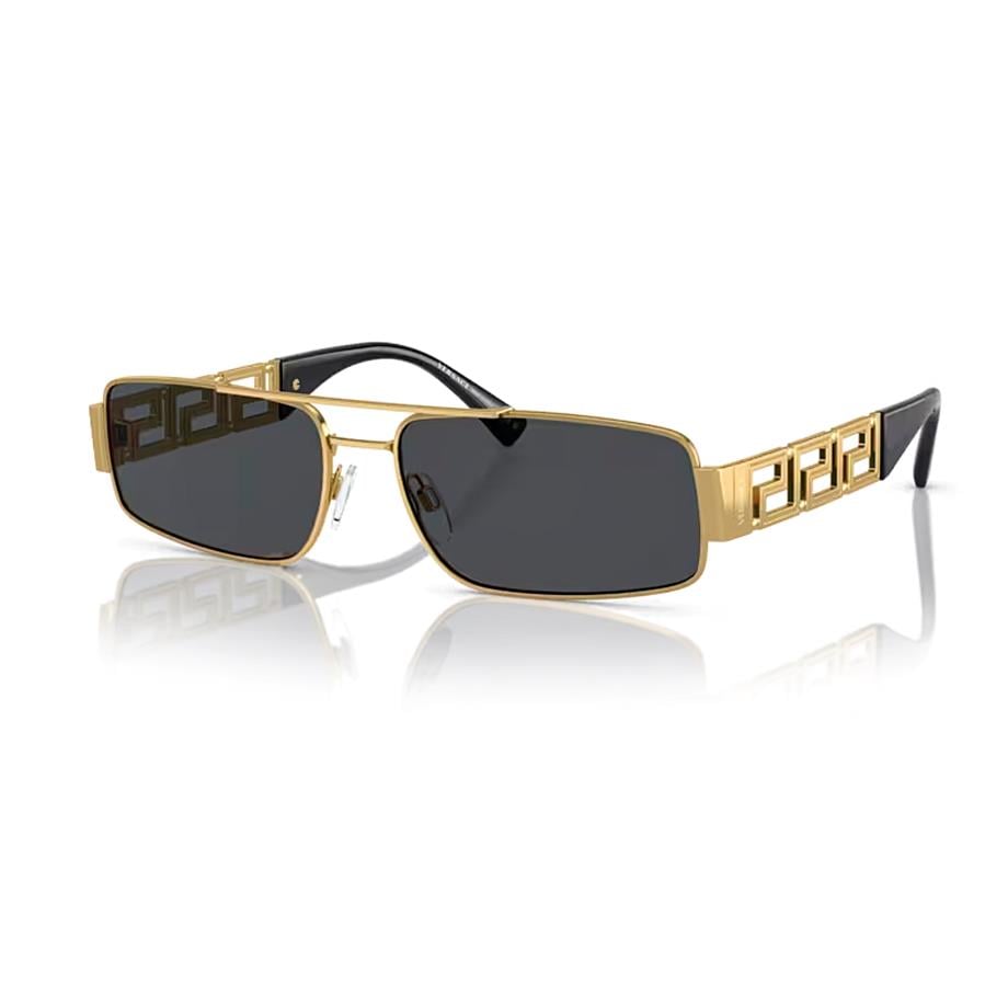 Versace VE 2257 100287 60 Erkek Gold Metal Dikdörtgen Güneş
