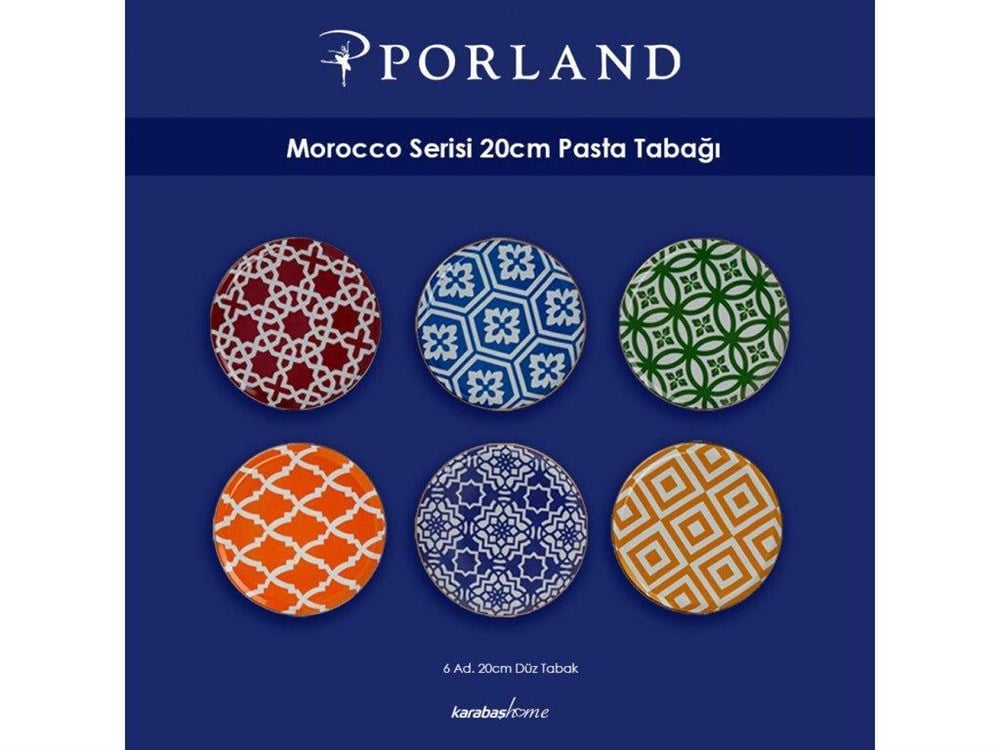 Porland Morocco 18 Parça 6 Kişilik İkram ve Kahvaltı Takımı | Karabaş Home