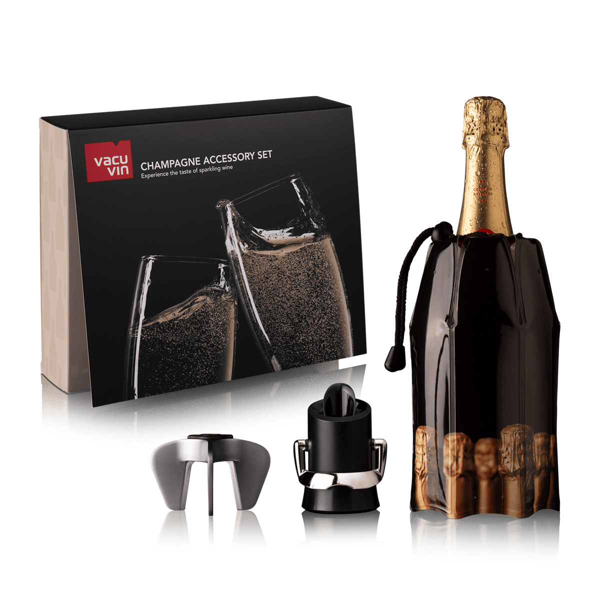 Vacu Vin Şampanya Aksesuar Seti (Şampanya Açacağı, Soğutucu, Servis &  Stopper), Kutulu | Karabaş Home