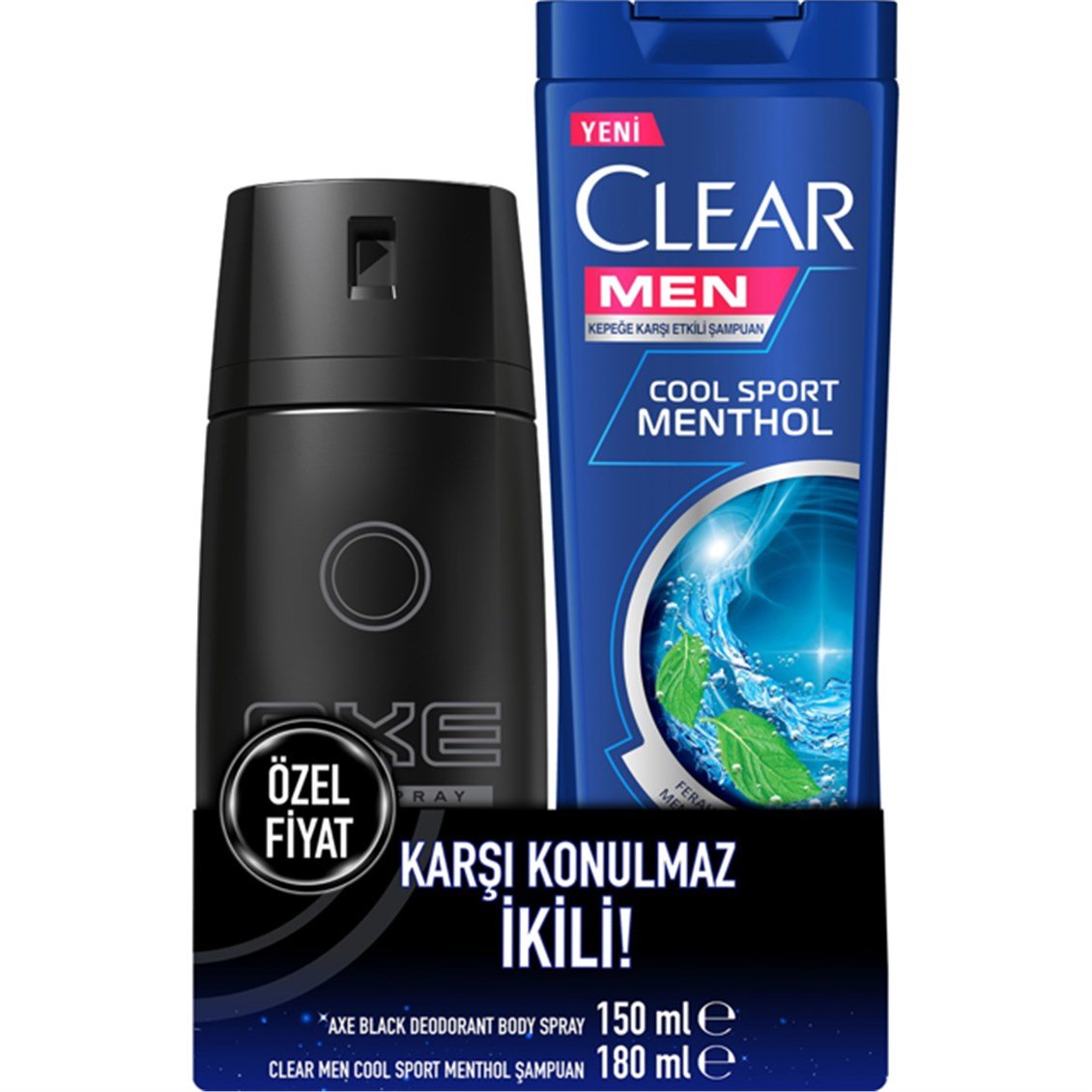 Axe Black Deodorant 150 ml+ Clear 180 ml - Onur Market