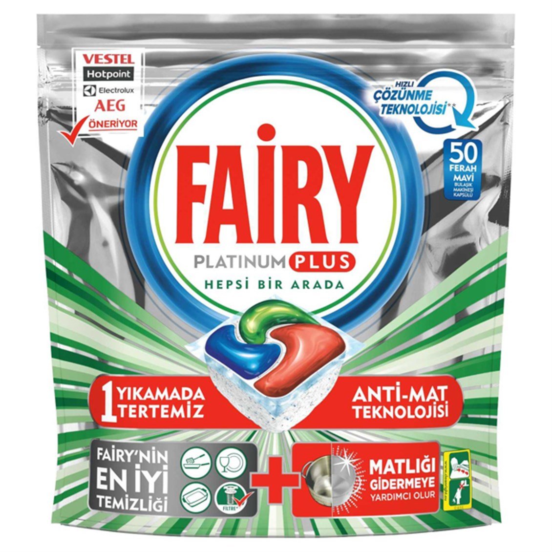 Fairy Platinum Plus Bulaşık Makinesi Deterjanı 50 Yıkama - Onur Market