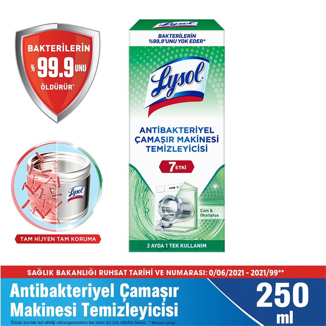 Lysol Antibakteriyel Çamaşır Makinesi Temizleyici 250 Ml - Onur Market