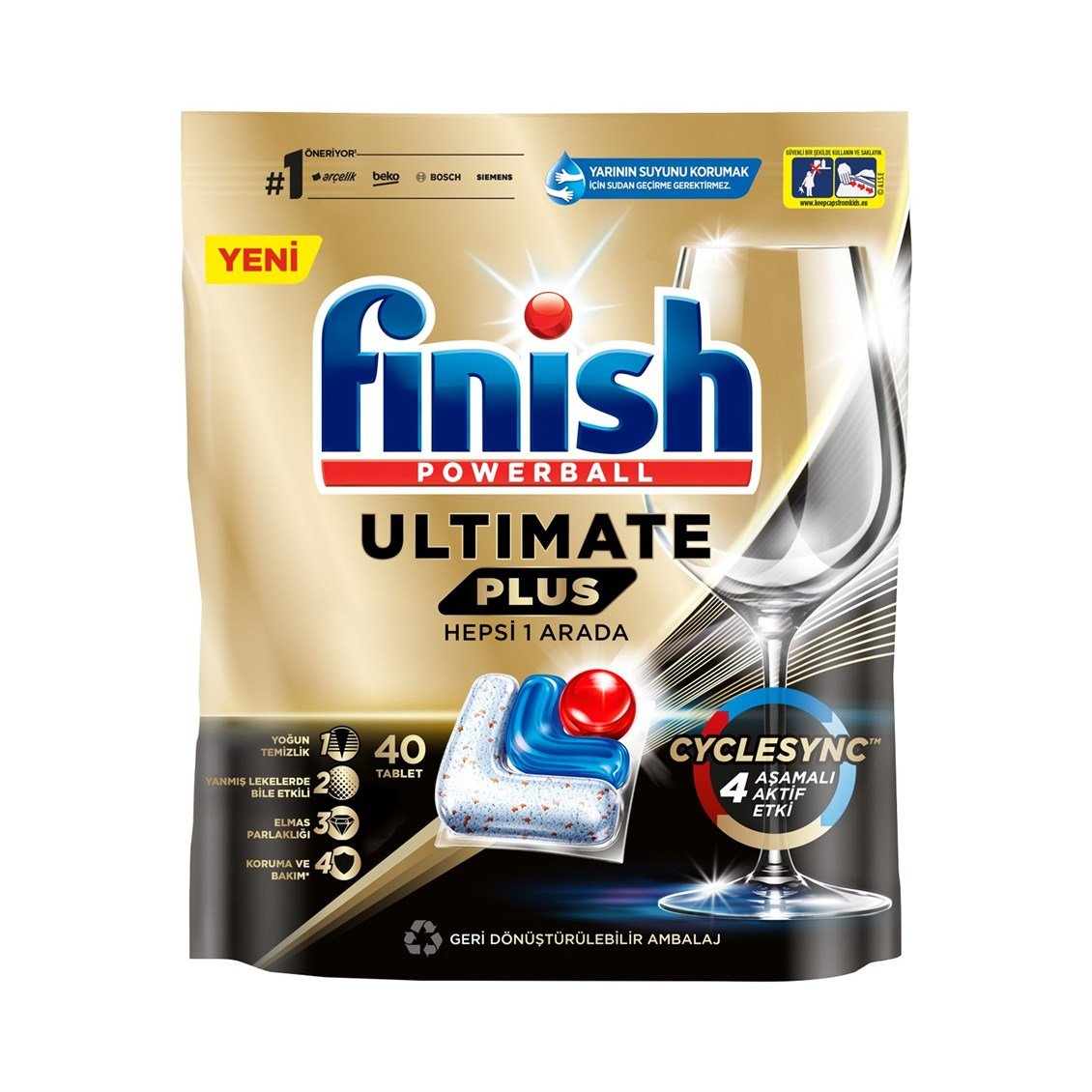 Finish Ultimate Plus 40 Kapsül Bulaşık Makinesi Deterjanı - Onur Market