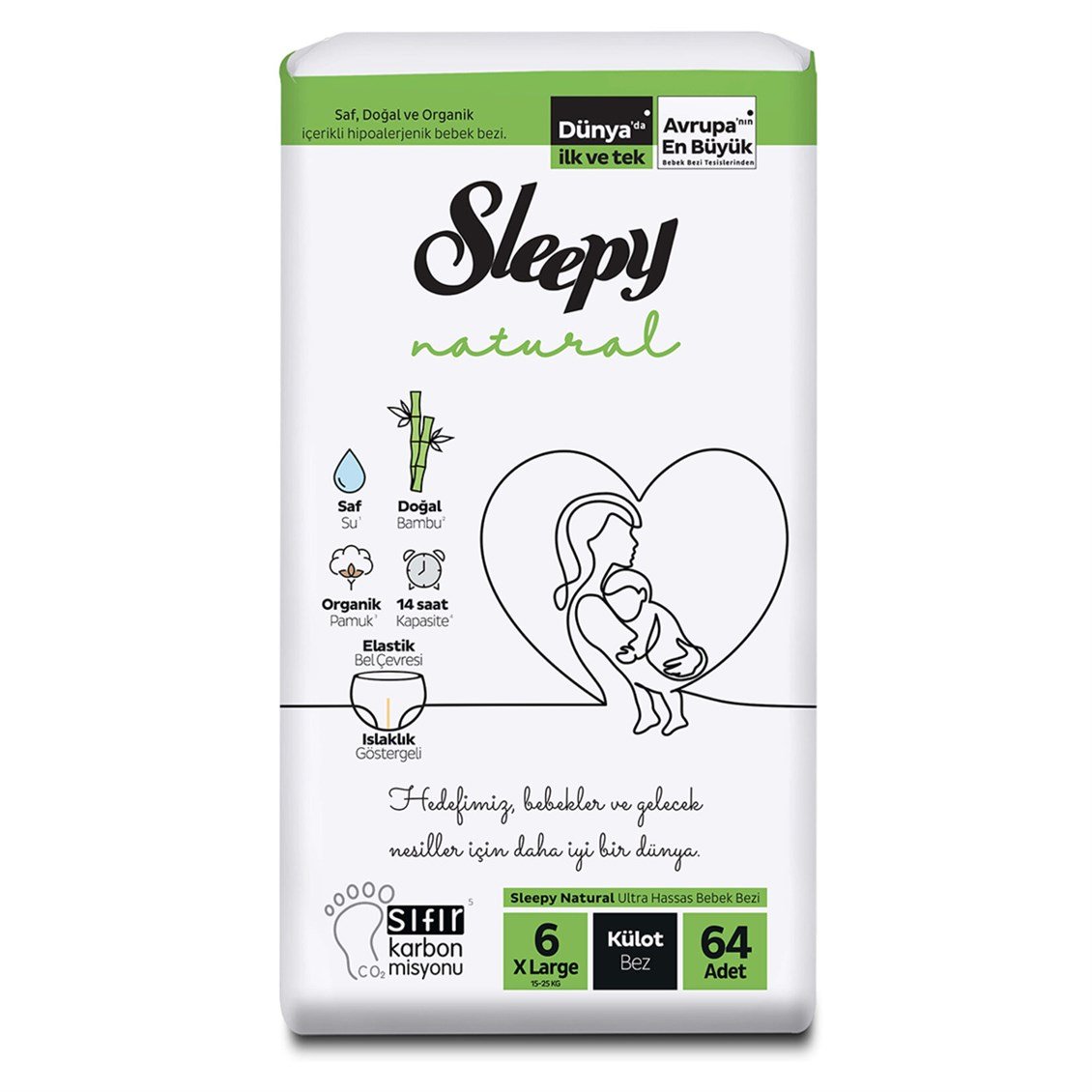 Sleepy Natural 4 lü Jumbo Külot Bebek Bezi Maxi 6 Numara 64'lü - Onur Market