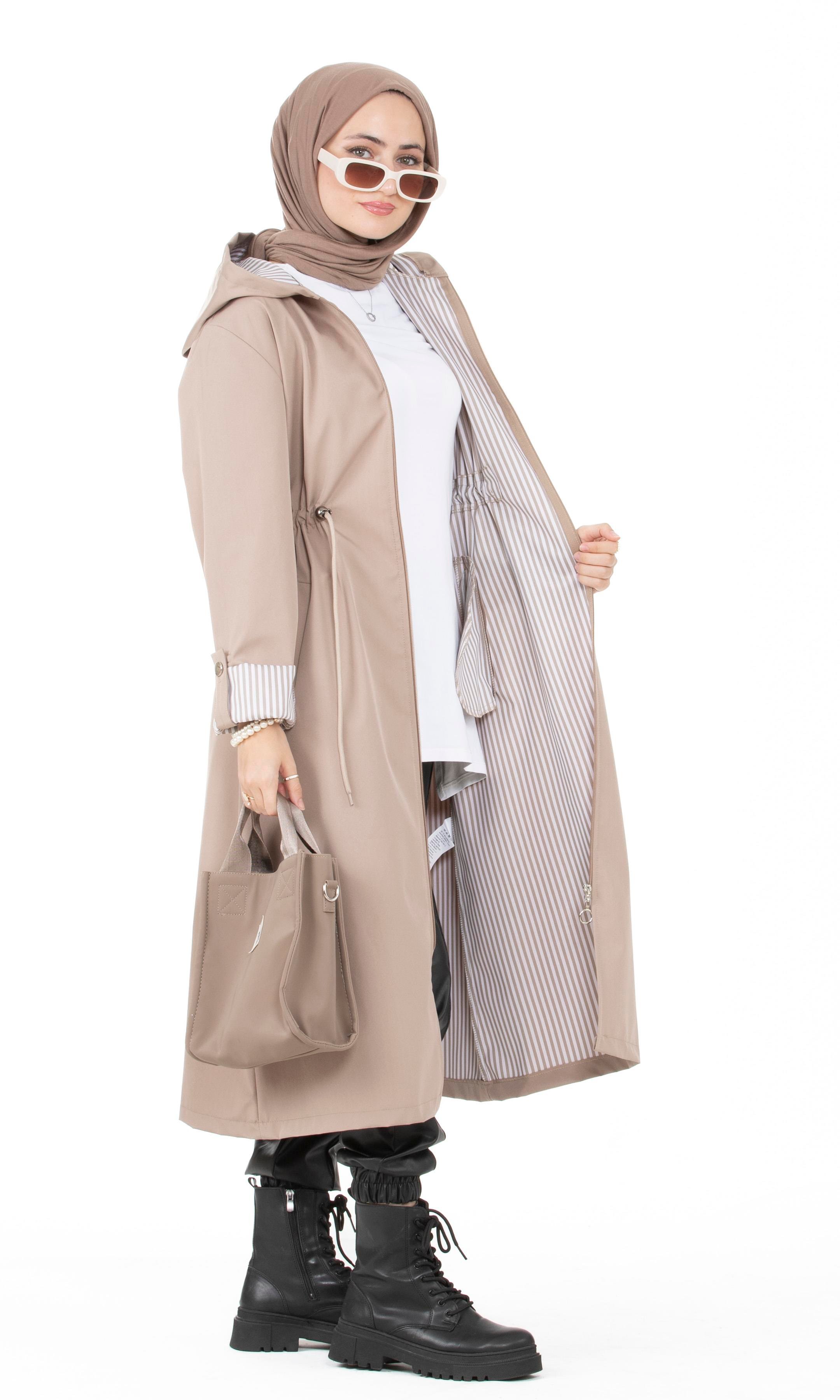 Inline Trench Coat-Beige