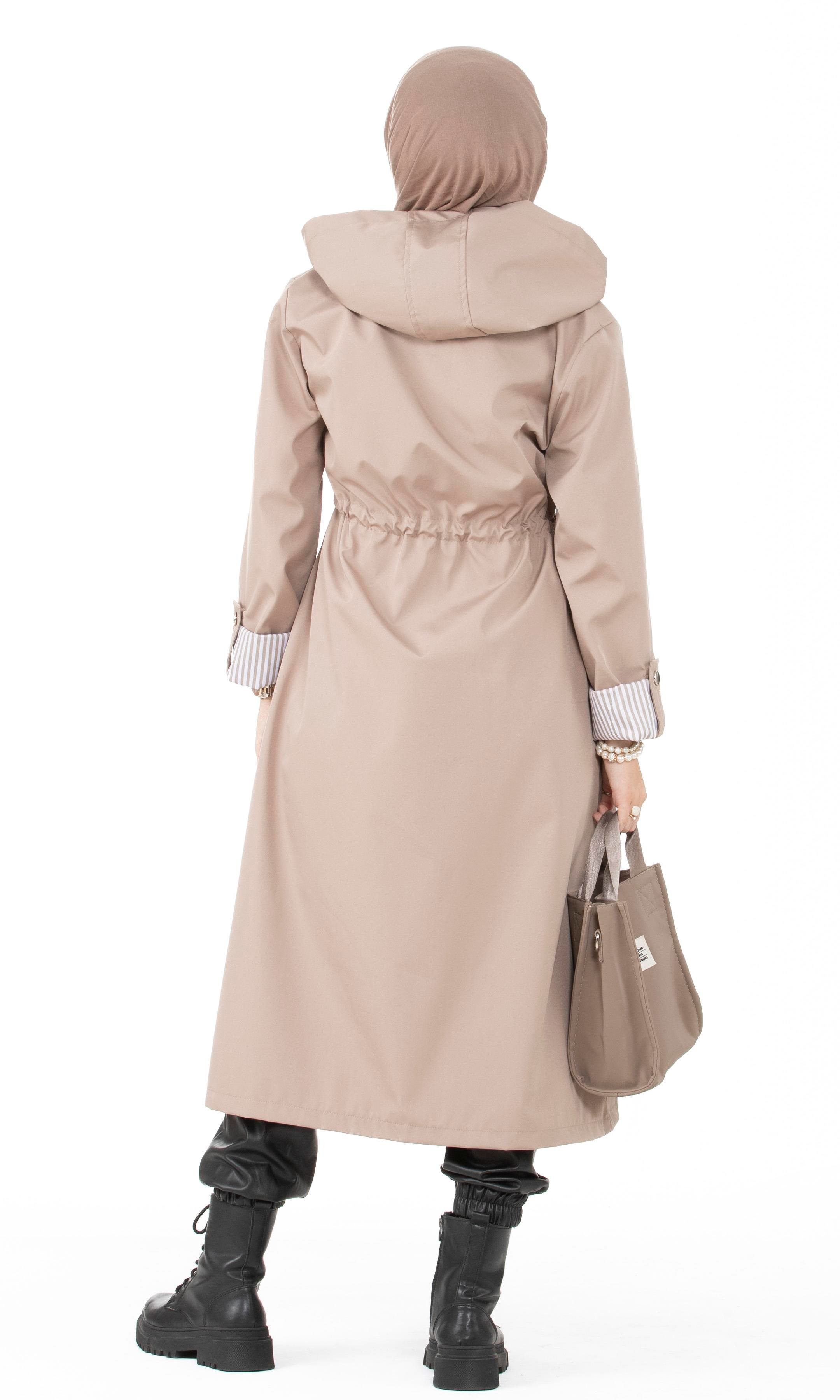 Inline Trench Coat-Beige