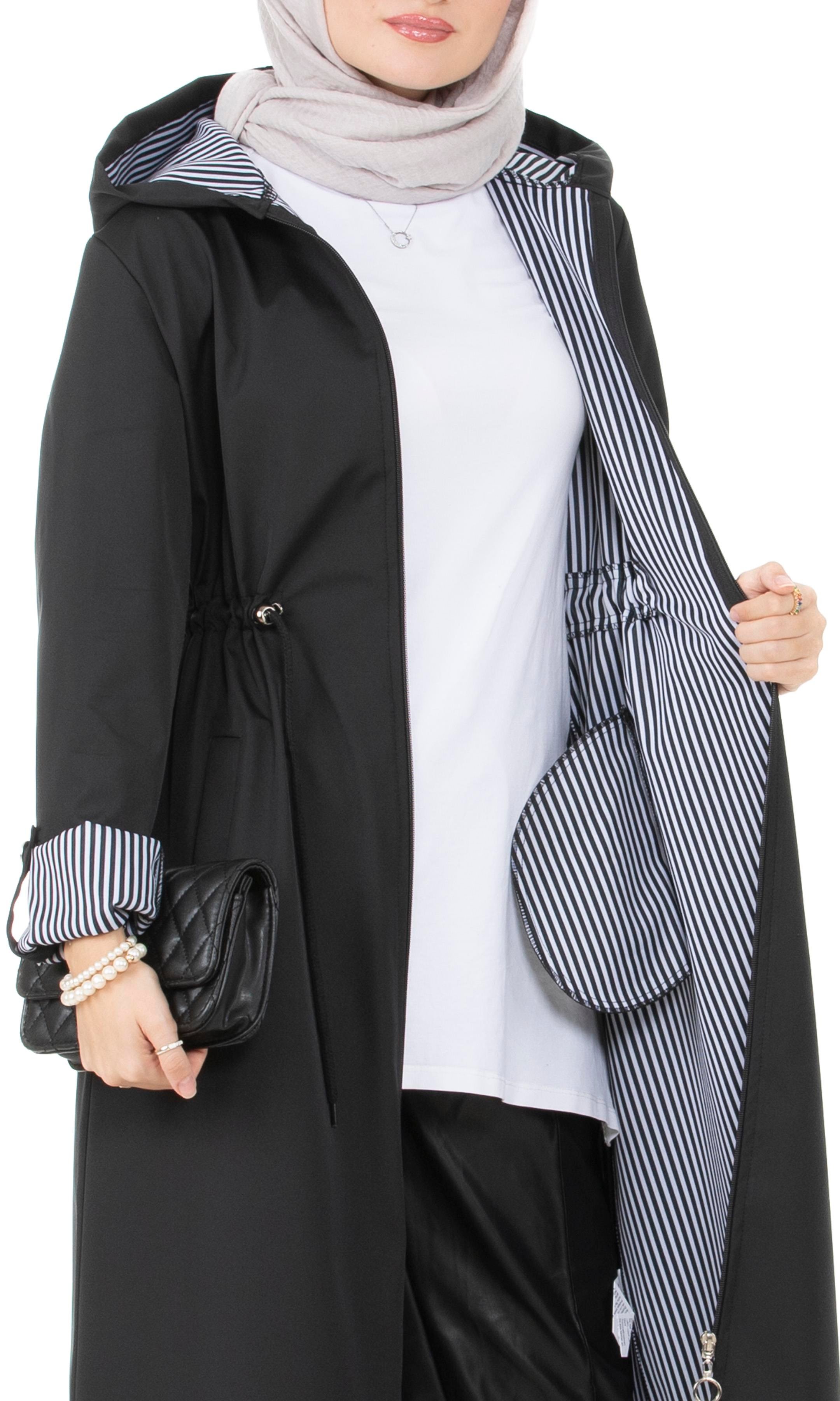 Inline Trench Coat-Black