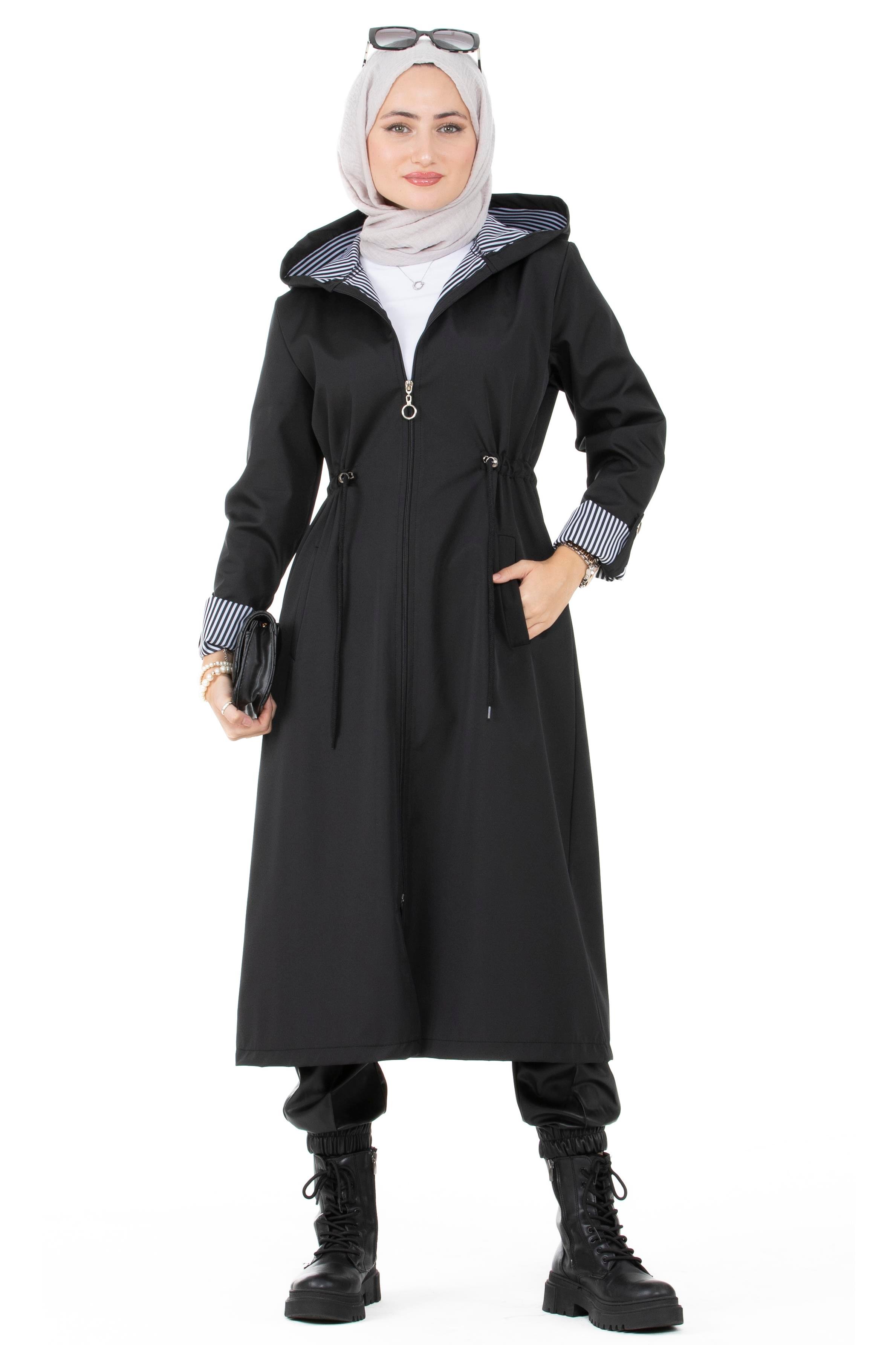 Inline Trench Coat-Black