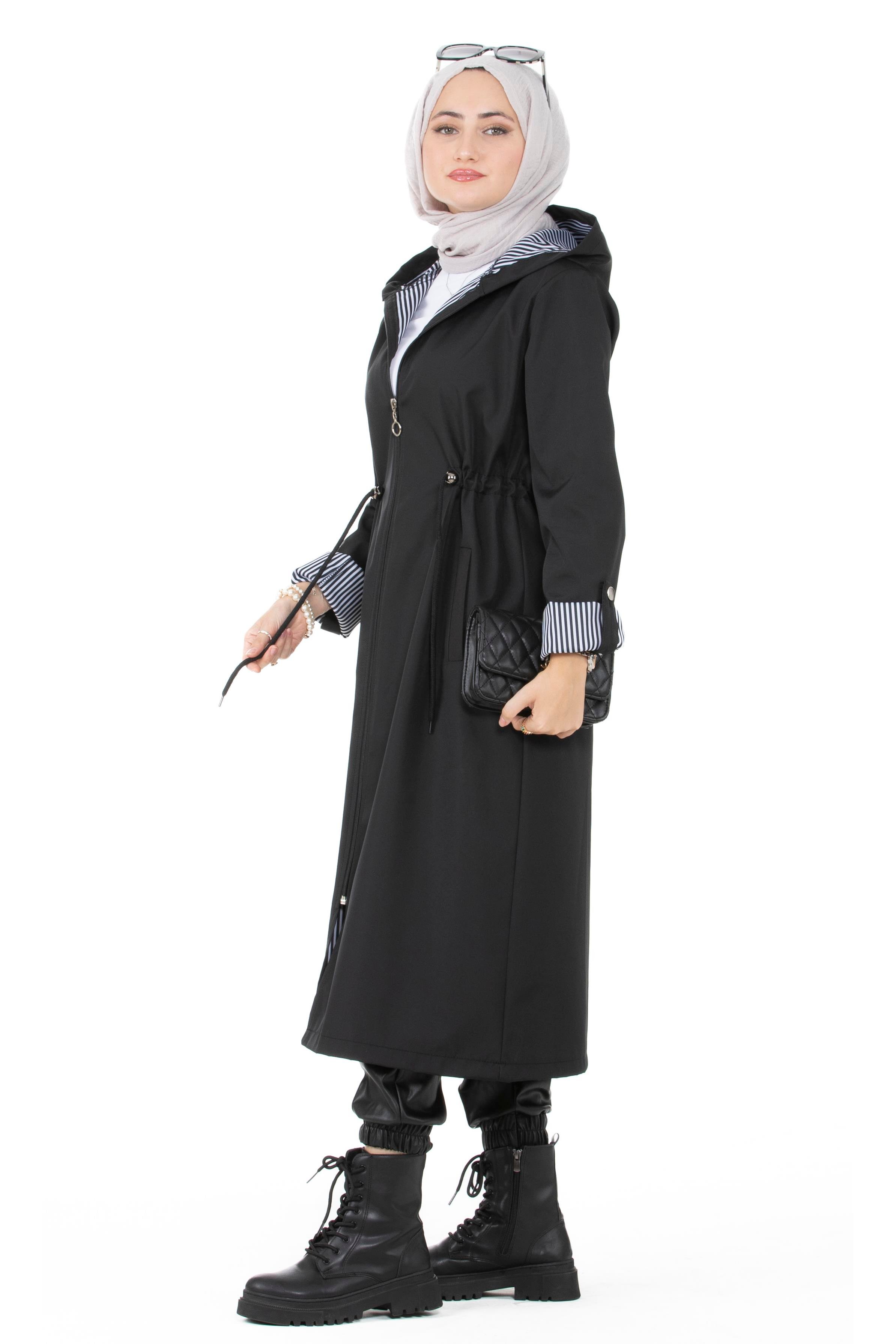 Inline Trench Coat-Black
