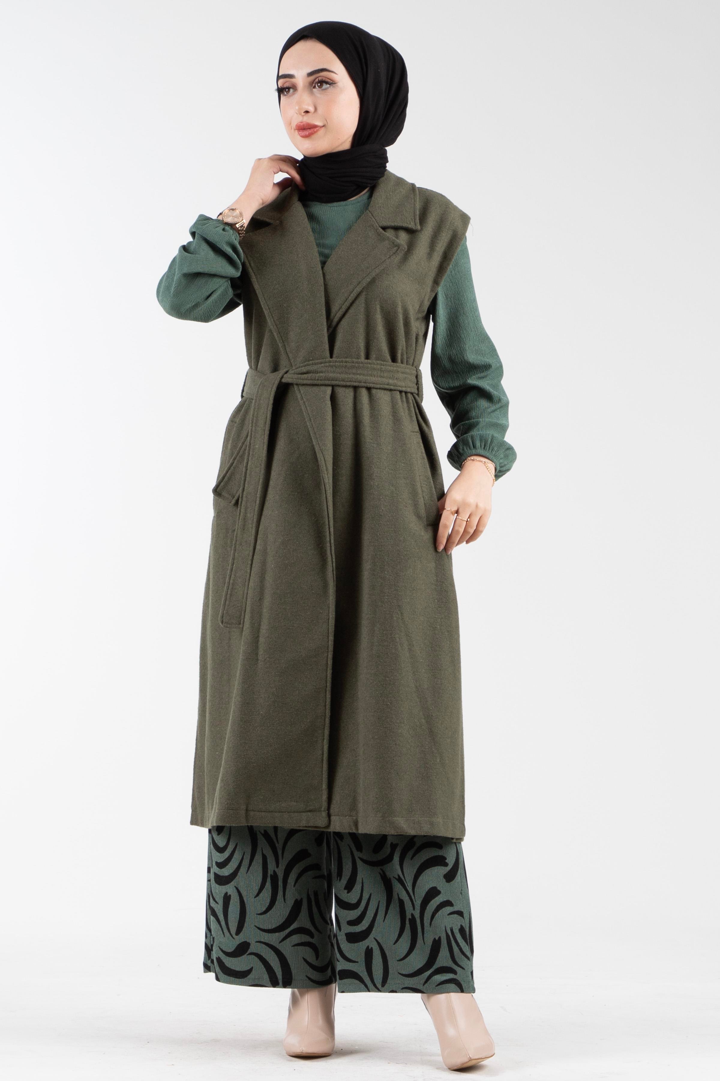 Kaşe Yelek-Haki