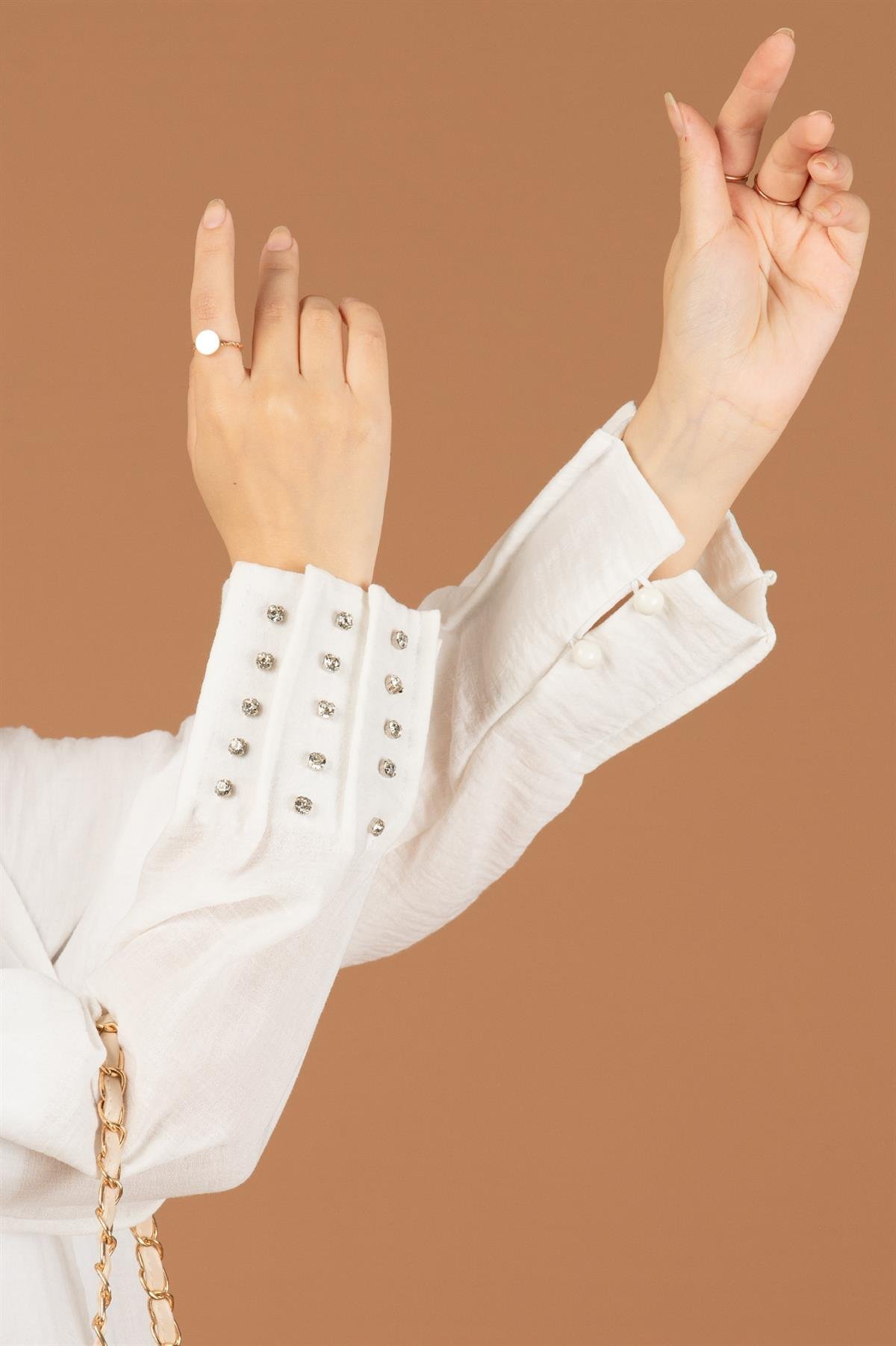 Stone Embellished Tunic-White