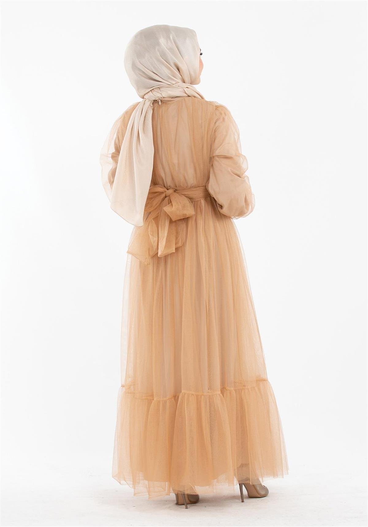 Princess Model Evening Dress-Mink