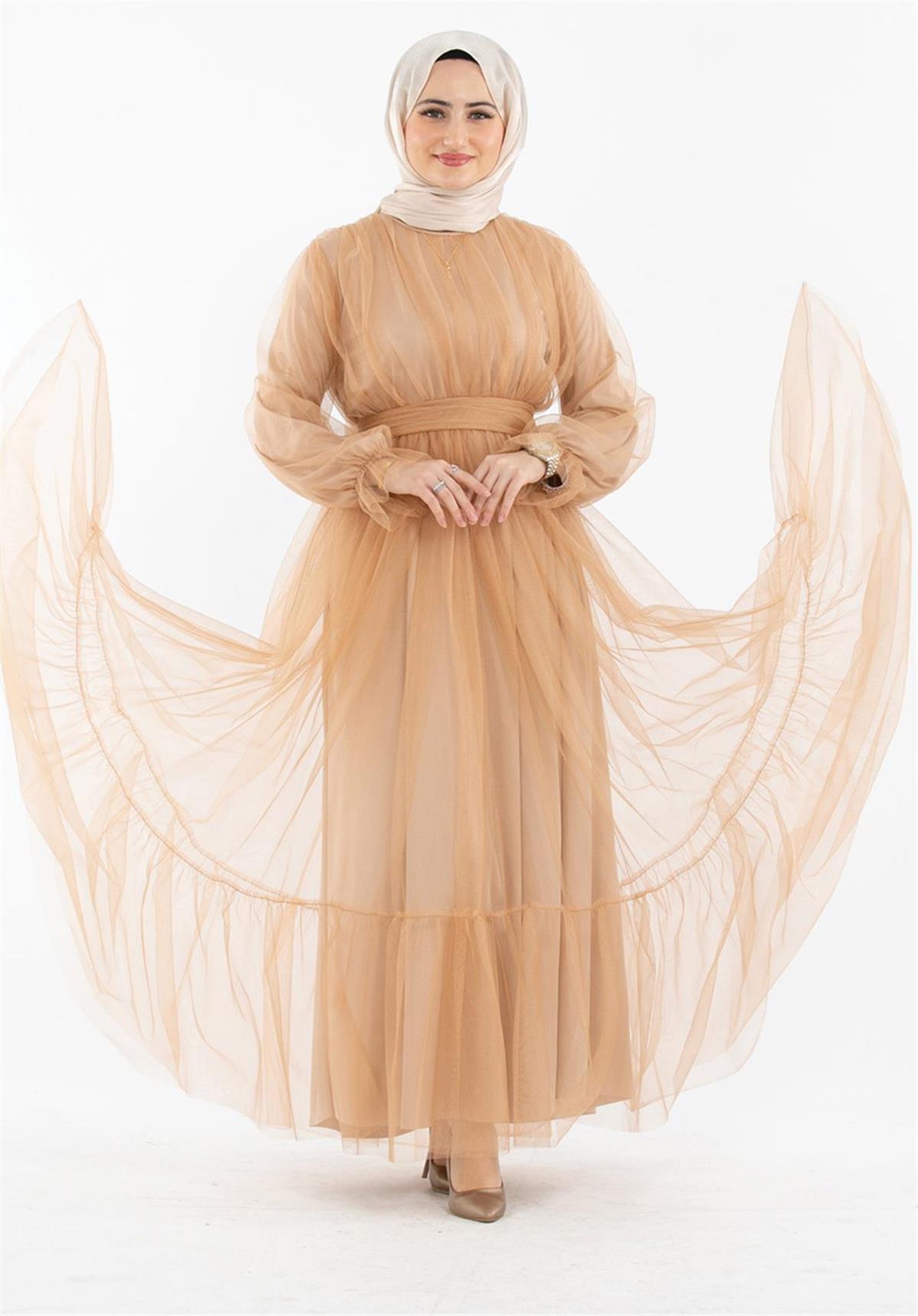 Princess Model Evening Dress-Mink