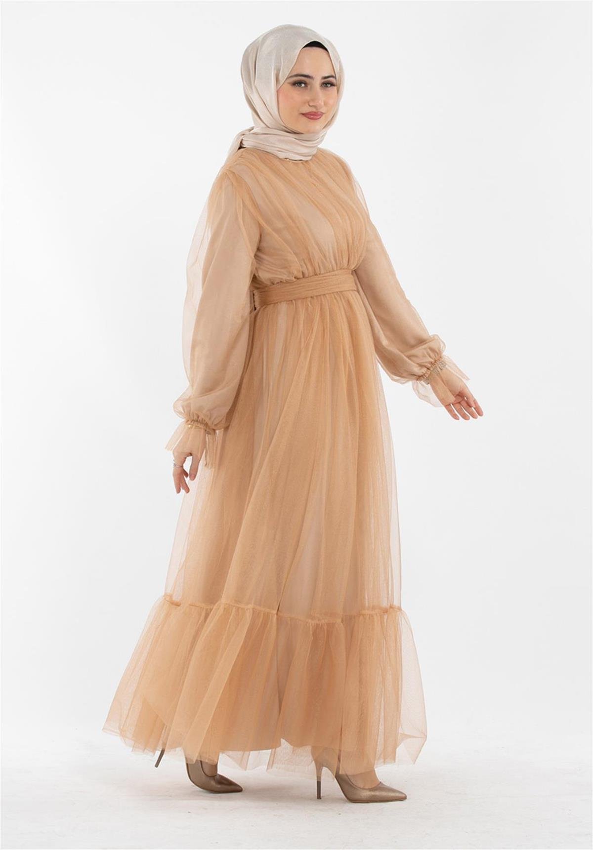 Princess Model Evening Dress-Mink