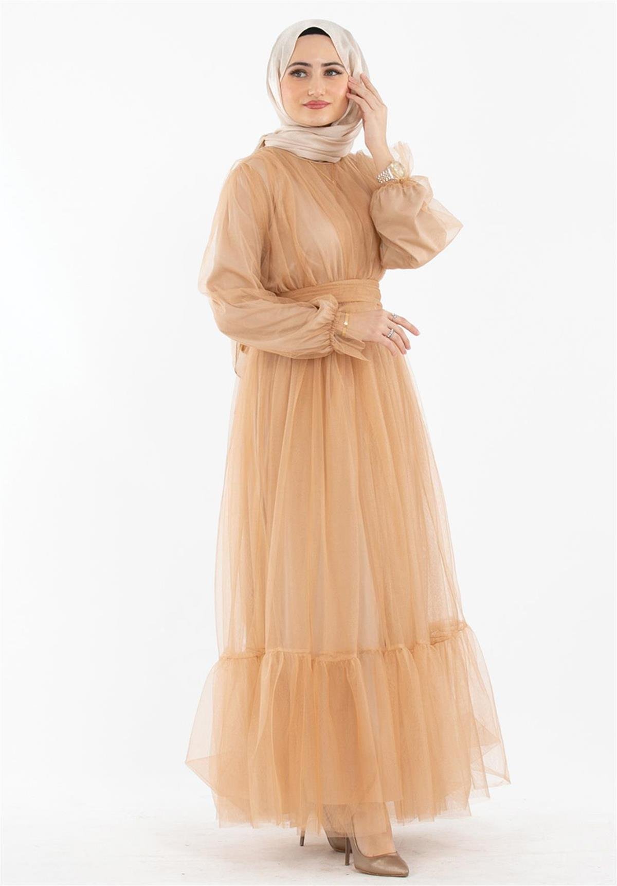 Princess Model Evening Dress-Mink