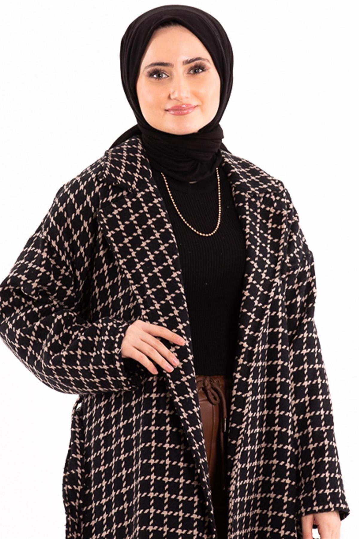 Tüvit Kumaş Kaban - Siyah Hardal