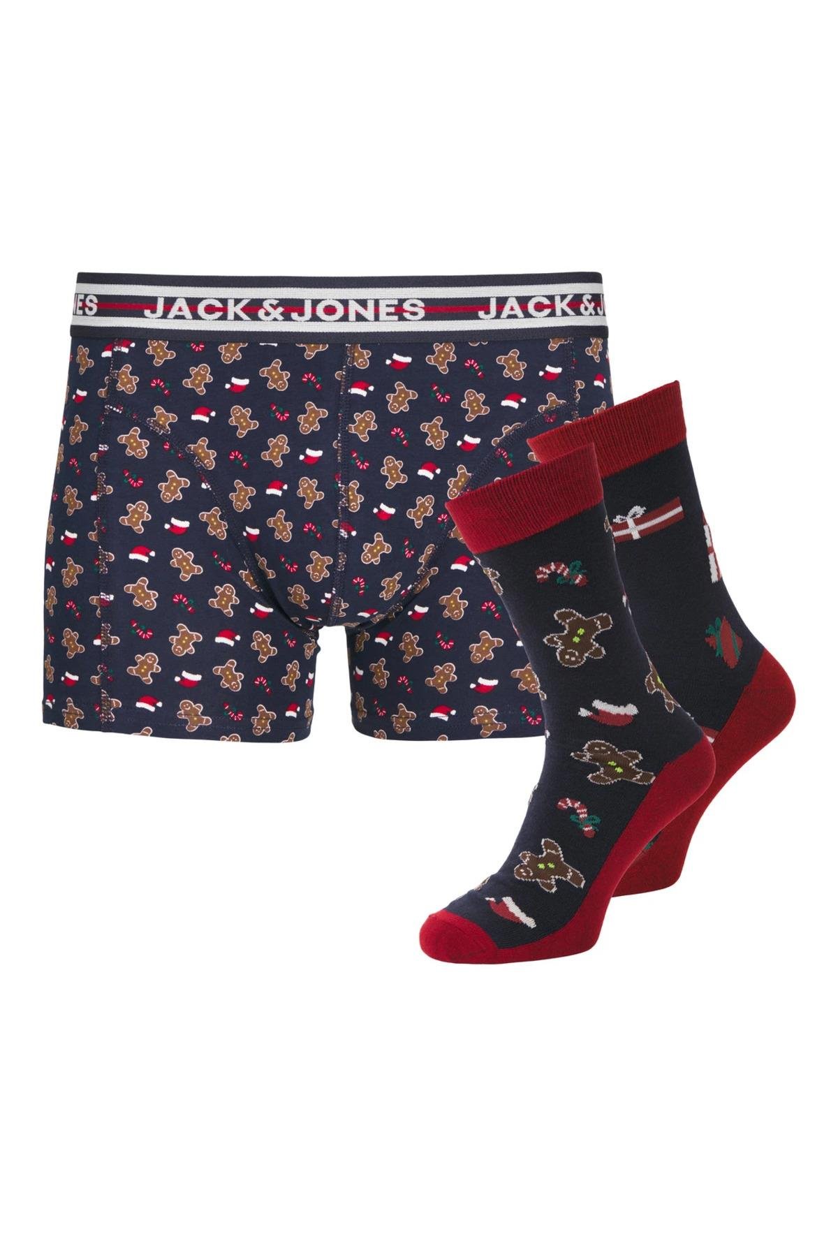 Jack & Jones Erkek Xmas Yılbaşı Boxer Çorap Seti - 12246128