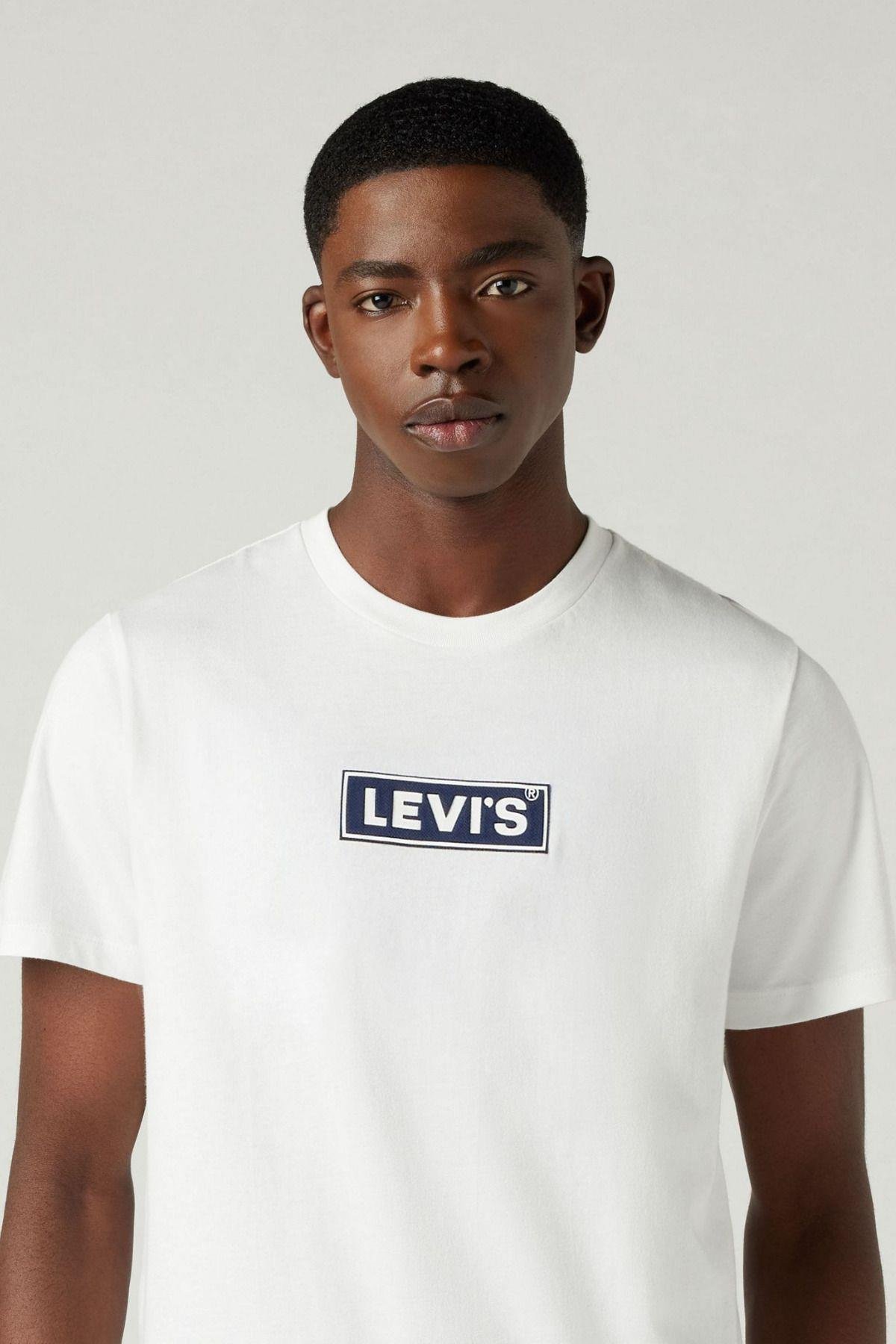 Levi s Erkek Relaxed Bask l Beyaz T Shirt 16143 1520