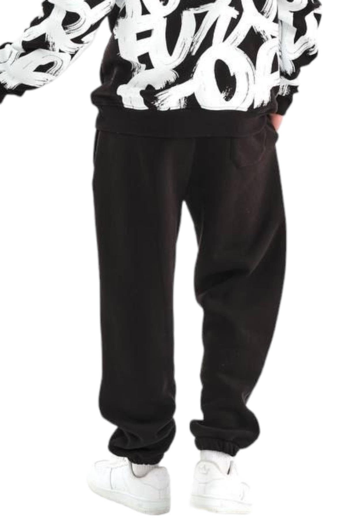 Mojo Erkek Genç Giyim Paçası Lastikli Şardonlu Eşofman Altı 3008 Siyah