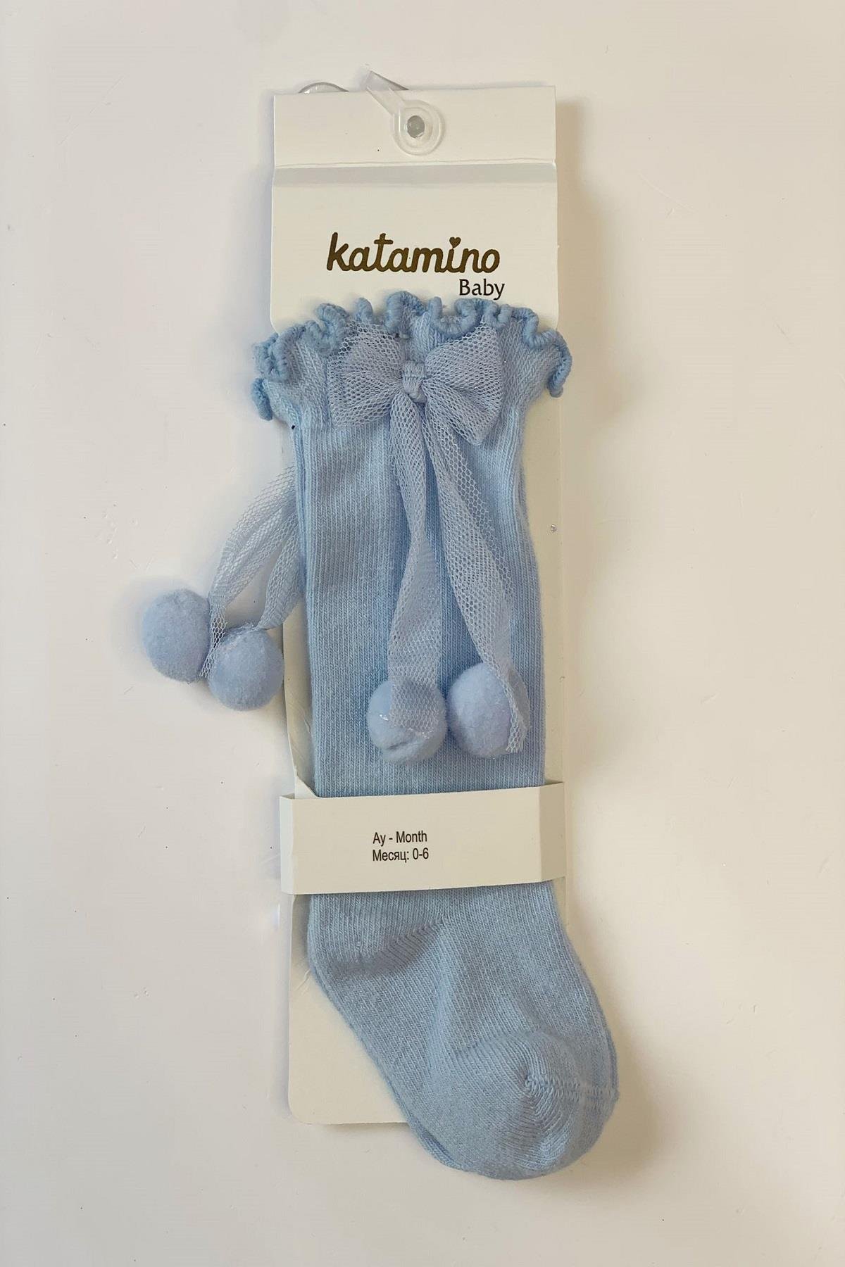 Mojo Kız Bebek Süslü Golf Çorap K12040 Mavi