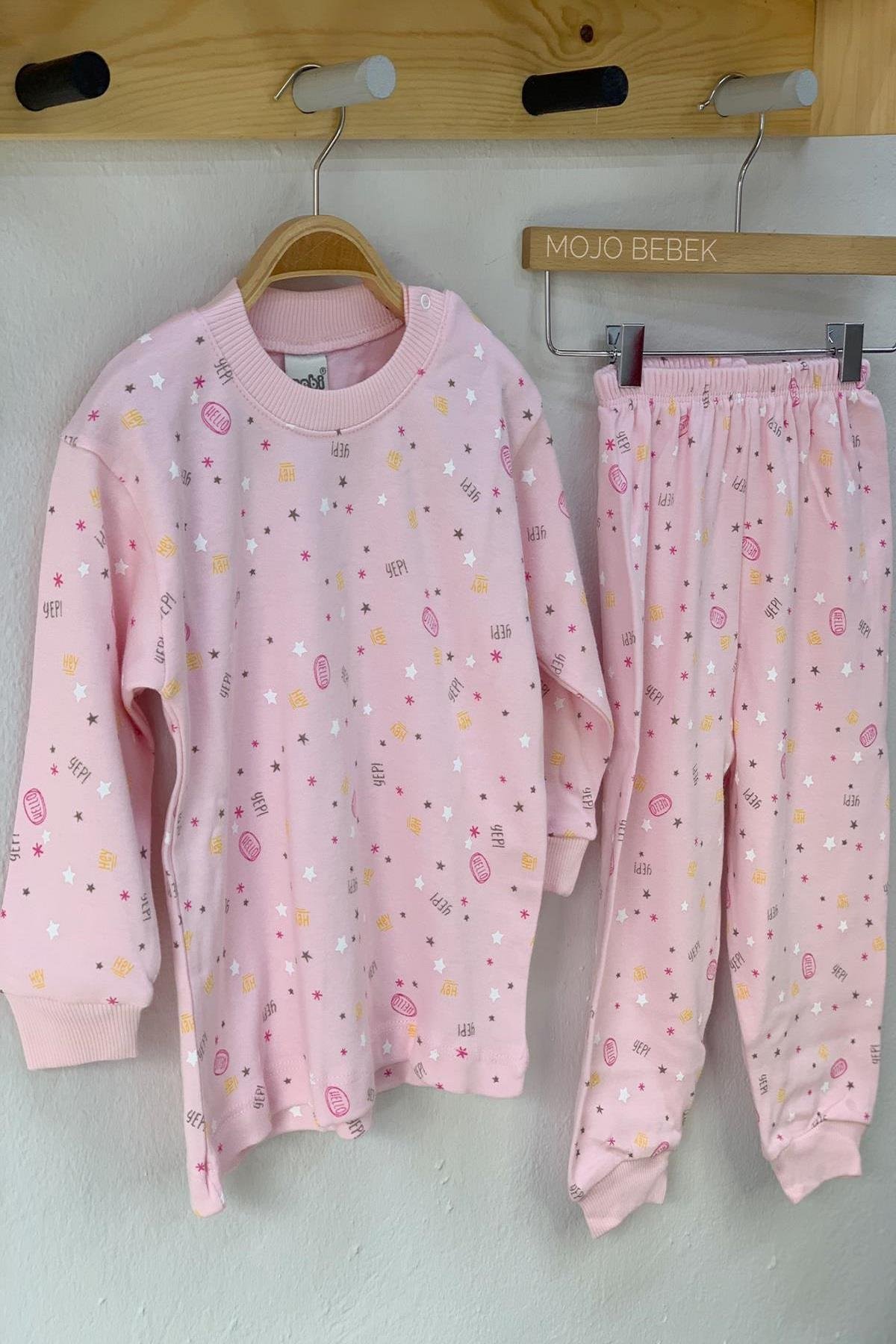 Sebi Hello Desenli Pijama Takımı 2409 Pembe
