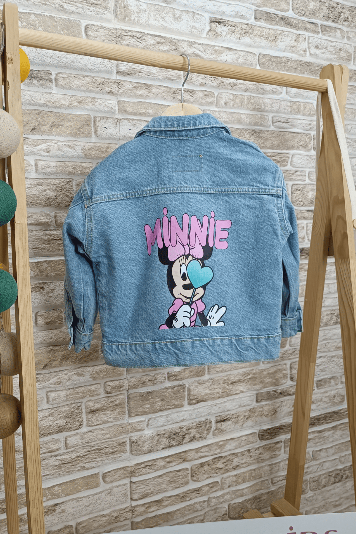 Minnie Mouse Baskılı Denım Kot Ceket