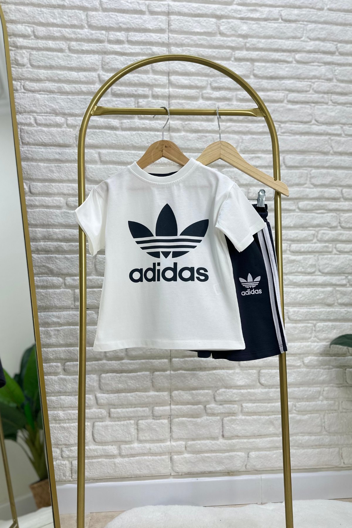 Unisex Siyah Adidas Şortlu Takım 
