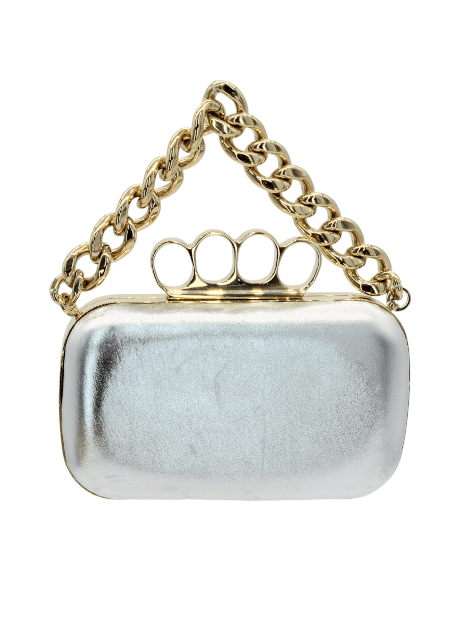 Alexander McQueen Silver Four Ring Clutch Fiyat