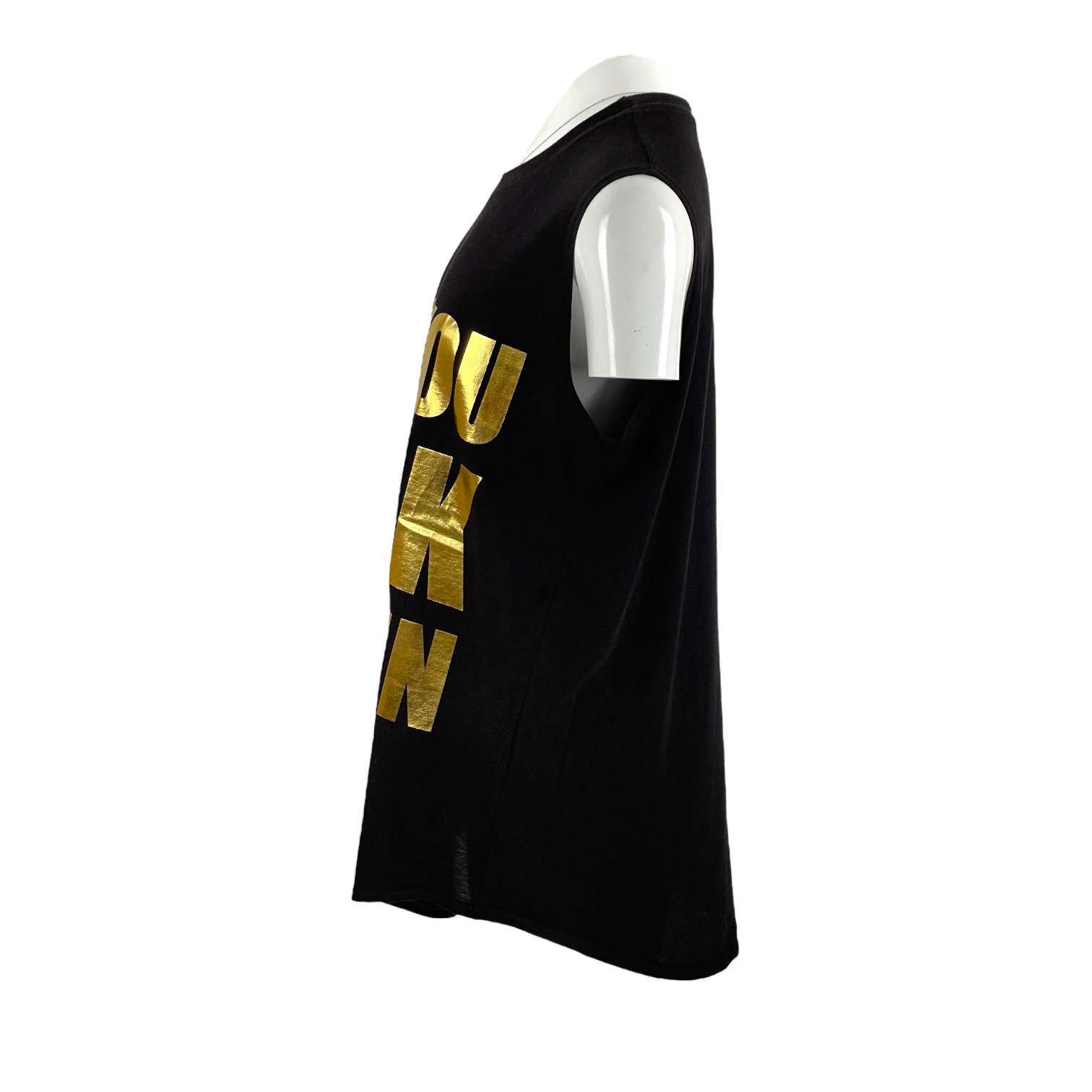 Balmain Black Cotton Gold Do You Speak Balmain Tshirt 36
