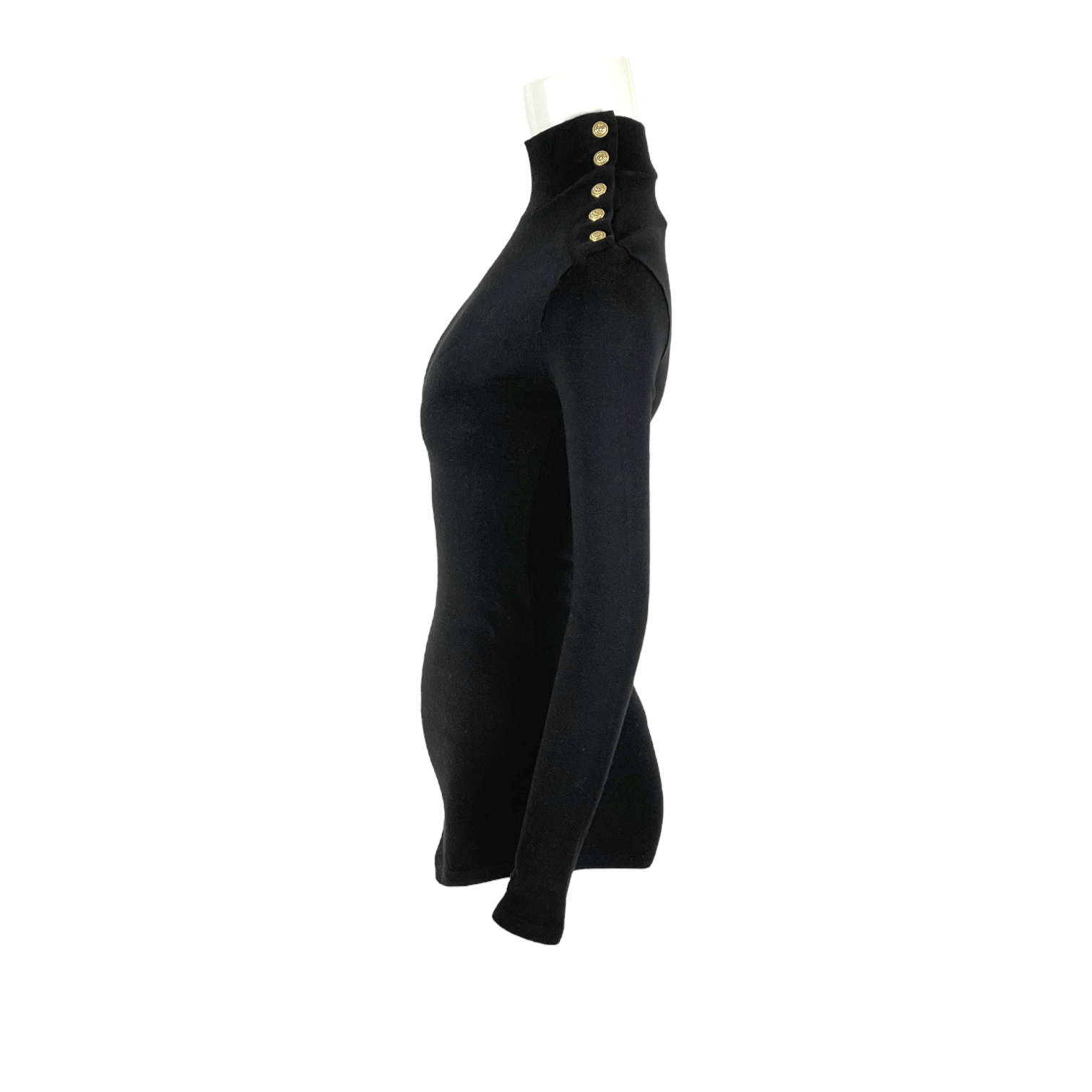 Balmain Black Turtleneck Sweater 36