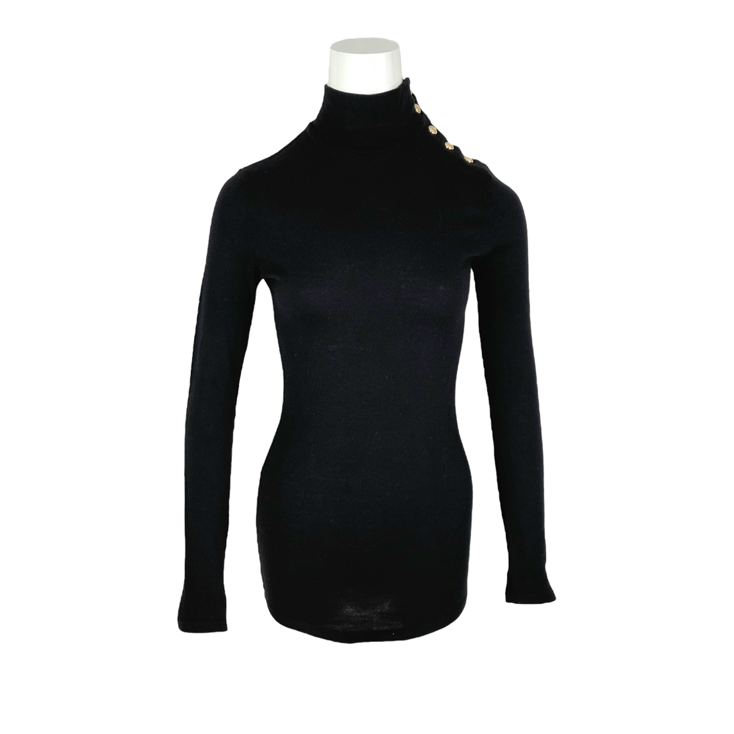 Balmain Black Turtleneck Sweater 36