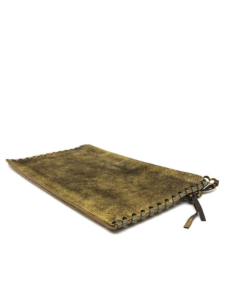 Balmain Gold Crystal Embellished Pouch Clutch