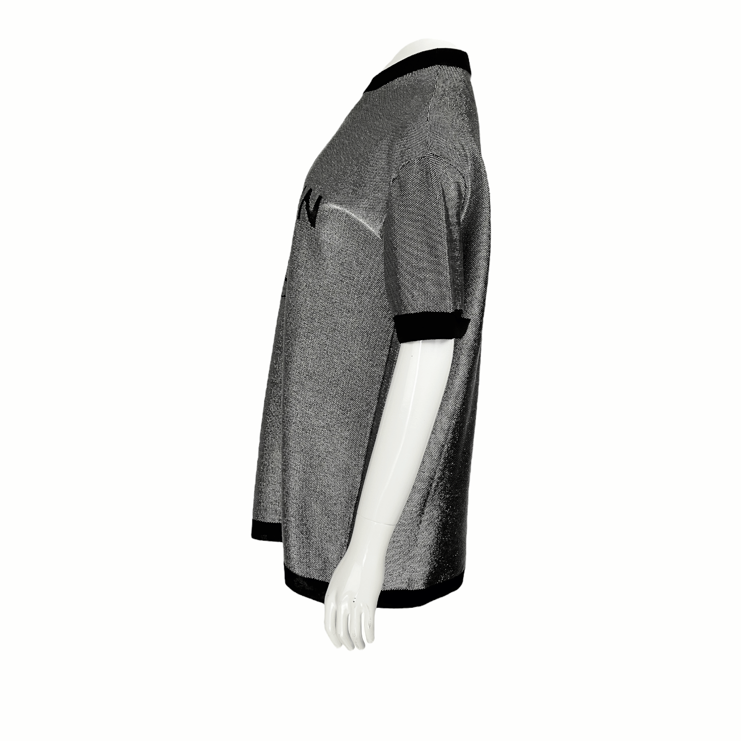 Balmain Metallic Silver Logo Tshirt 38